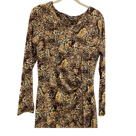 Smashed Lemon Crew Neck Faux Wrap Dress Size 8 Yellow and black - Picture 10 of 12